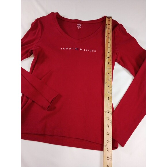 Women's Vintage Style Red Tommy Hilfiger Long Sleeve T-shirts Size Medium‎ - Picture 13 of 13